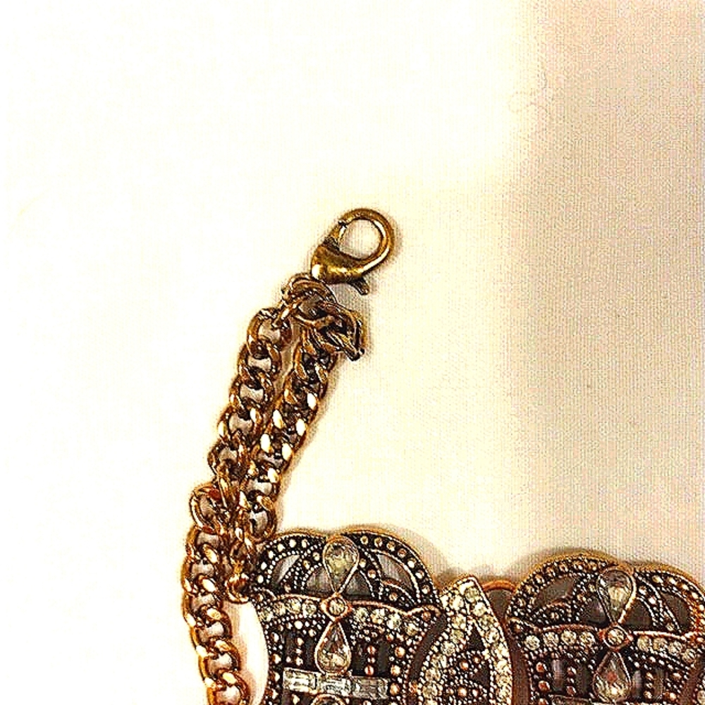 Celebrity Style SUPER BLING Heavy Crystal Rhinestone Choker Necklace Brass color - Picture 5 of 15